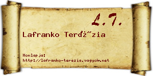 Lafranko Terézia névjegykártya